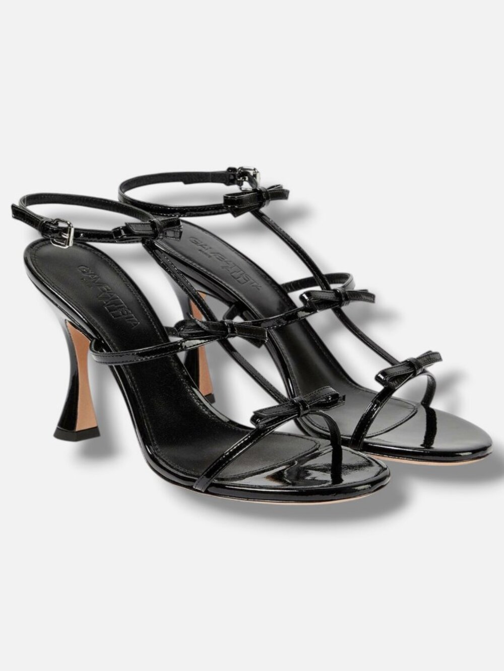 Giambattista Valli Women's Black Love Bow High-Heel Sandals Shoes Size 38.5
